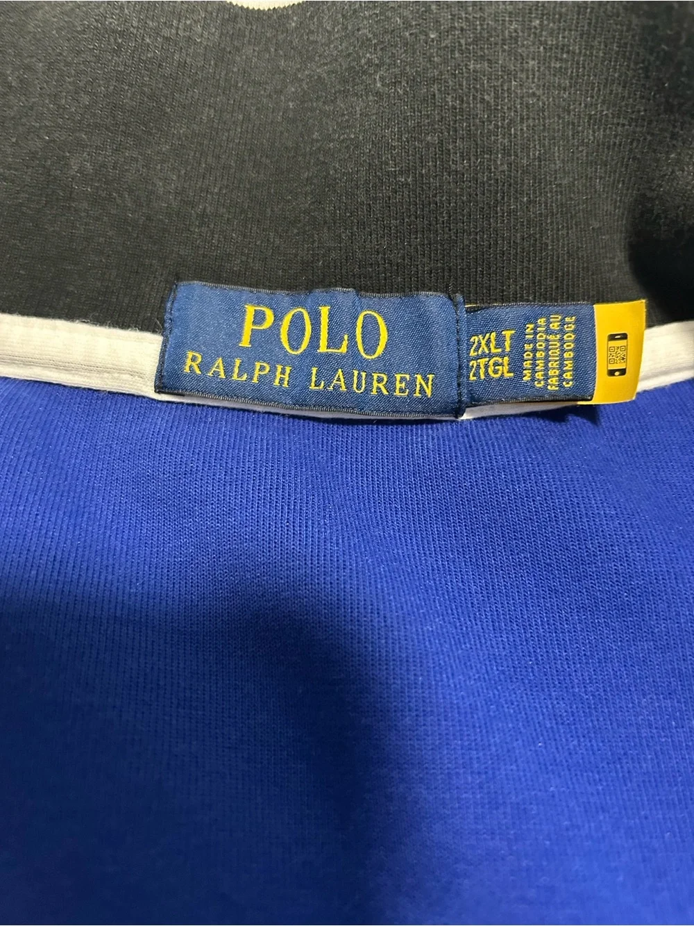 Polo by Ralph Lauren Men’s Blue/White/Black Colorblock Track Jacket